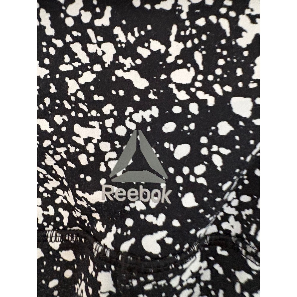 Reebok Speedwick Womens Black White Splatter Print‎ Athletic Leggings XS - Picture 2 of 5